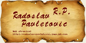 Radoslav Pavletović vizit kartica